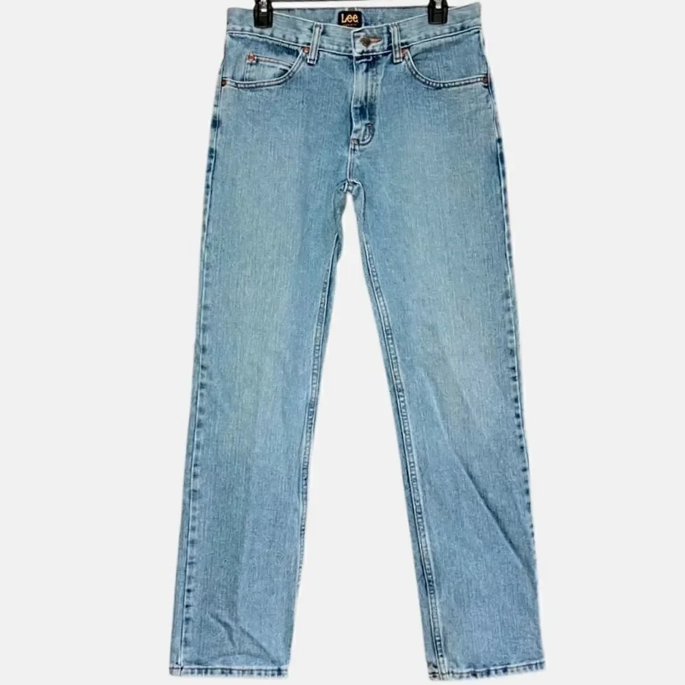 Lee Regular Fit Straight Leg Jeans in Light Blue Wash Men’s 30/32